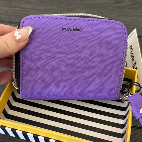 Marc Tetro White Bichon Frise Striped Purple and Black Wallet - Picture 3 of 8